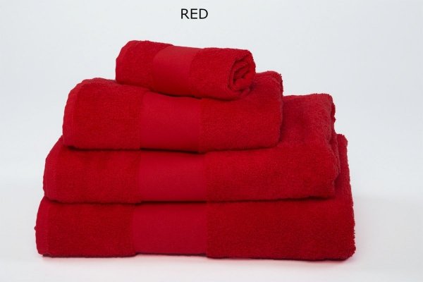 czerwony komplet ręczników Ol450