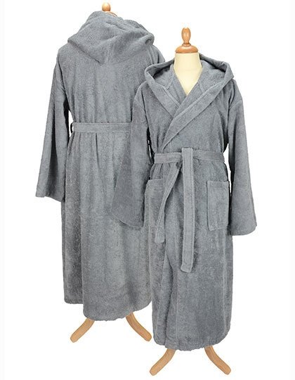 Szlafrok frotte z kapturem Anthracite Grey