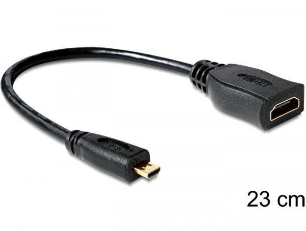 Delock Adapter Micro HDMI-D(M)-&gt;HDMI-A(F) 23cm