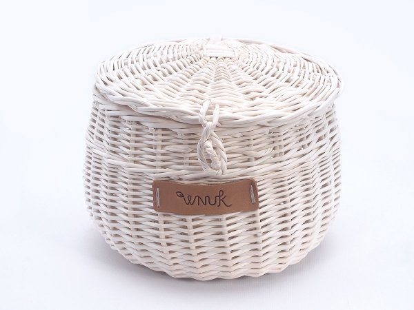 Szkatułka Biała Baryłka 20 cm - Sklep z wiklina - zdjęcie