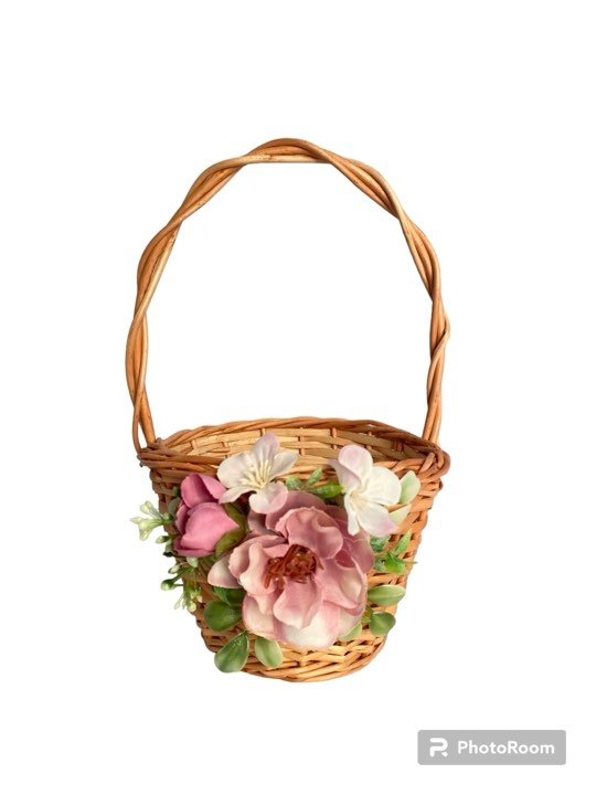Koszyczek Wielkanocny (Taśma/14cm/Kwiat) - Sklep z wiklina - zdjęcie