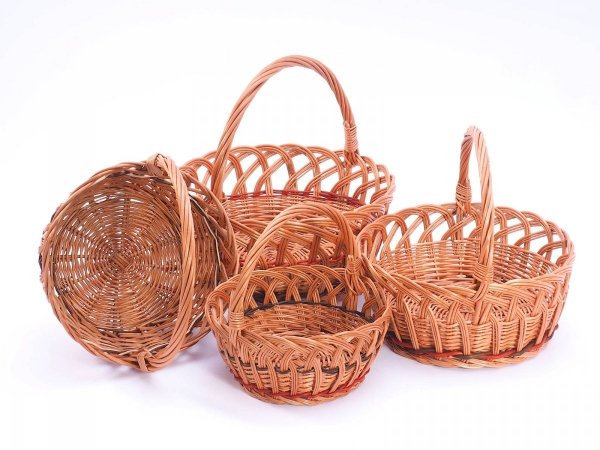 Koszyczek Wielkanocny Okrągły (Ażur/21 cm)-sklep z wiklina - zdięcia1