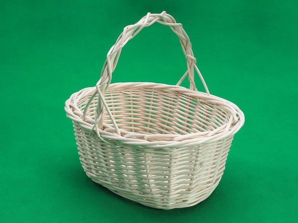 Koszyczek Wielkanocny Cierń Owalny Biały 25cm - Sklep z wiklina - zdjęcie 2
