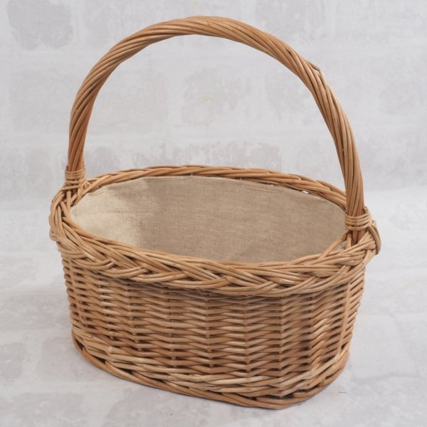 Kosz prezentowy obszyty płótnem 43cm - sklep z wiklina - zdjęcie 1