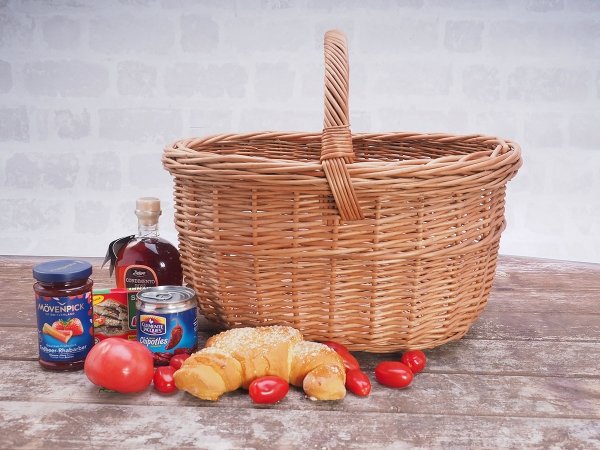  Kosz na zakupy Koszyk na grzybowy Wałkowy 45cm - sklep z wiklina - zdjęcie  4