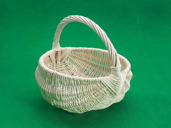 Koszyczek Wielkanocny Baniaczek Biały 20cm - Sklep z wiklina - zdjęcie 3