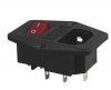 IEC power socket + fuse holder + power switch