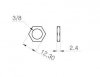 Hex Nut 3/8 Gold