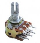 Alpha 2x250k/A logarytmiczny (10mm) stereo PCB