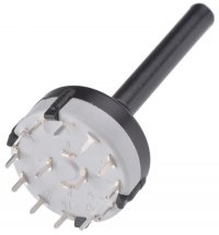 Przełącznik obrotowy 4 pozycji 3 obwody 24mm Lorlin 