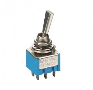 Switch toggle DPDT M202 mini, blue flat