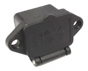 Power jack IEC with a flap