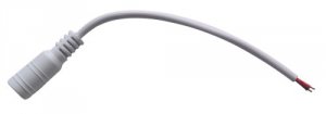 Jack DC 2.1/5.5 + wire white 10cm