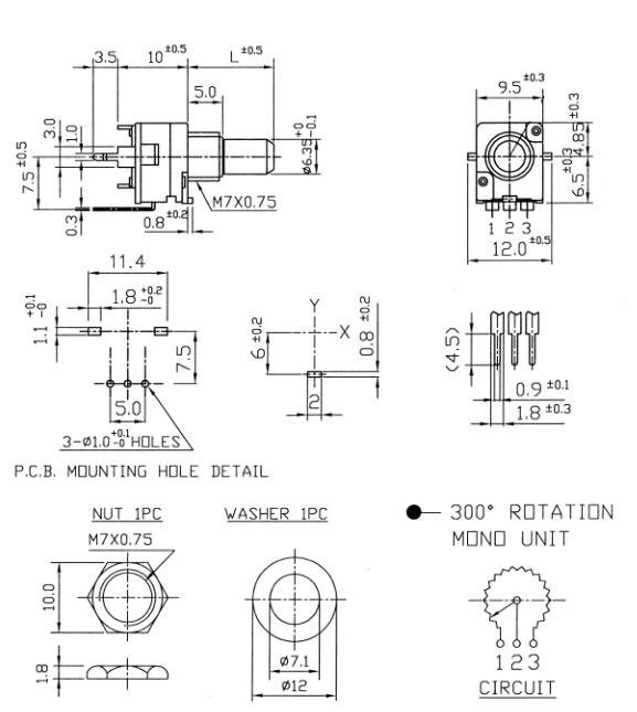 Alpha 9mm - 10k/B linear 6mm