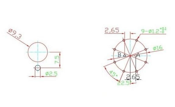 Switch rotary 2 x 2 poles 16mm