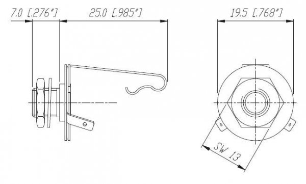 Jack 6,3mm Mono, NYS229