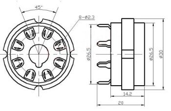 Socket 8 Pin PCB type3 Gold