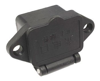Power jack IEC with a flap