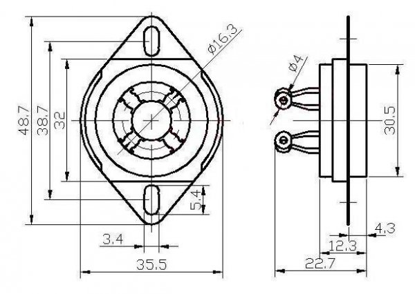 Socket 4pin type3 Gold  UX-4