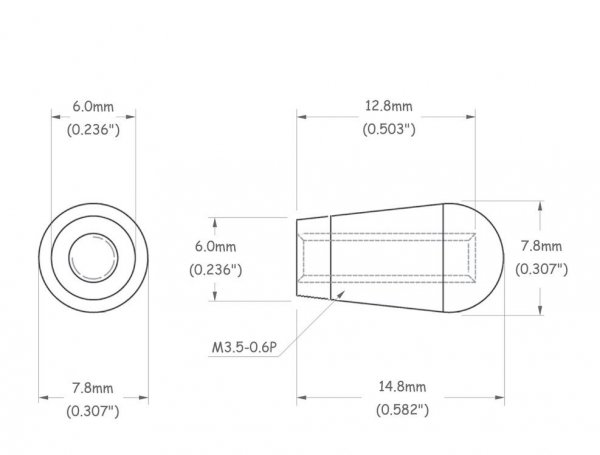 Lever guitar switch knob (tip)- metal black