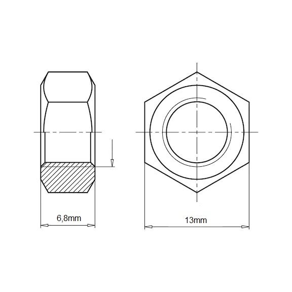 Nut M8 zinc-nickel, black