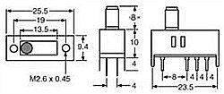 Przełącznik suwakowy 3 pozycje DP3T PCB