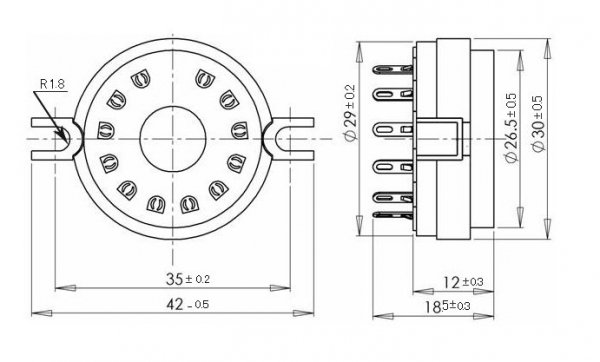 Podstawka ceramiczna 12pin B12C