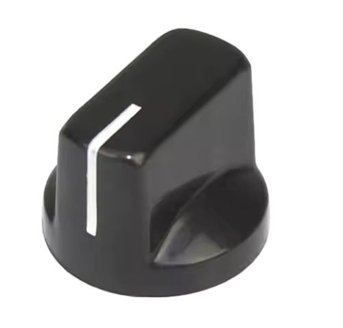 Gałka styl Fulltone, czarna push-on (oś 6mm)