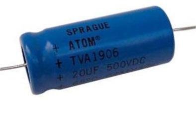 Kondensator Sprague Atom 10uF 500V osiowy