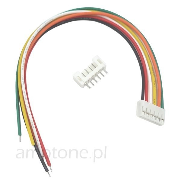 Konektor PCB 6pin, wtyk z kablem, raster 2mm