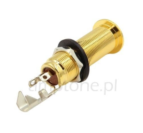 Gniazdo Jack 6,3mm stereo cylindryczne T3 gold