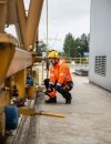 Kurtka wodoochronna ostrzegawcza dwukolorowa zapinana na zamek