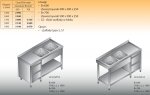 Stół zlewozmywakowy 2-zbiornikowy lo 239/s2 - 1500x600