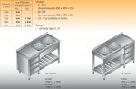 Stół zlewozmywakowy 2-zbiornikowy lo 240/s3 - 1700x600