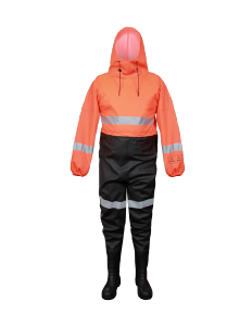 WATERPROOF OVERALLS FOR DRAINING CANAL'S WORKERS WITH PVC SAFETY BOOTS S5 304/K