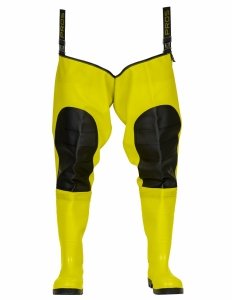 WATERPROOF FLUO THIGH WADERS MAX S5 (SAFETY BOOTS S5 AND KNEE REINFORCEMENT) WRM02 FLUO