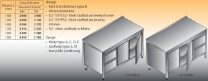 Stół roboczy z blokiem szuflad i szafką lo 137/s2 - 1900x600