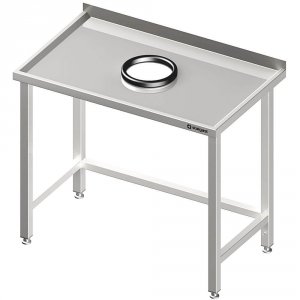 stół przyścienny bez półki 1800x600x850 mm, z otworem na odpadki