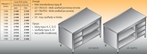 Stół roboczy z blokiem szuflad i szafką otwartą lo 136/s3 - 1800x700