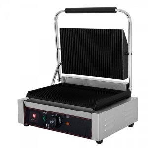 Elektryczny grill kontaktowy | panini | ryflowana góra i dół | 1,8 kW | 305x400x210 | RQHEG-811