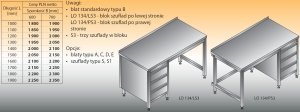Stół roboczy z blokiem szuflad lo 134/s3 - 1000x700