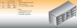 Stół roboczy z dwoma blokami szuflad i szafką lo 146/s3 - 1800x600