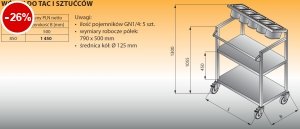 Wózek do tac i sztućców lo 820 - 850x500