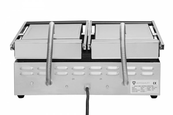Grill elektryczny kontaktowy panini podwójny RN103-A  |  płyty ryflowane