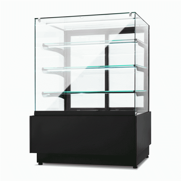 Witryna cukiernicza chłodnicza Dolce Visione Premium 1300 | podświetlany cokół | 1300x670x1300 mm