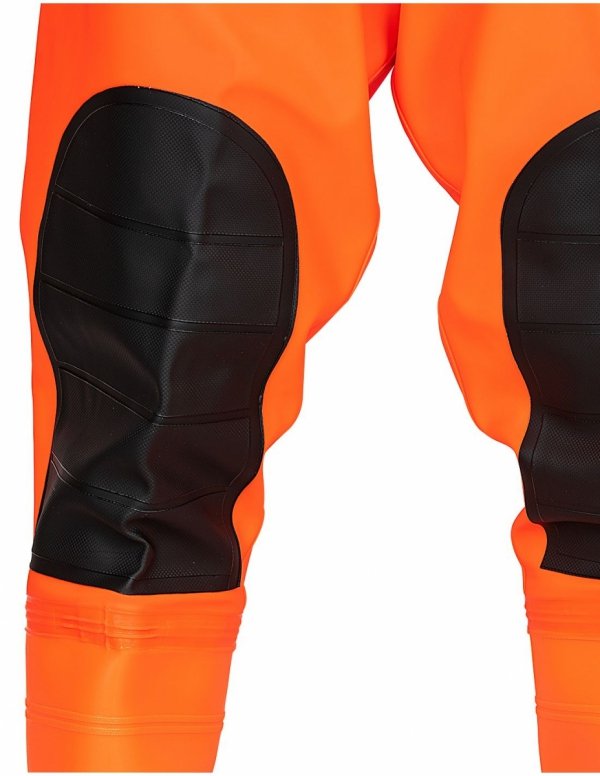 WATERPROOF FLUO THIGH WADERS MAX S5 (SAFETY BOOTS S5 AND KNEE REINFORCEMENT) WRM02 FLUO