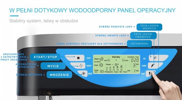 Maszyna do lodów włoskich RQBJ188S-B  | niebieska | 2x6 l