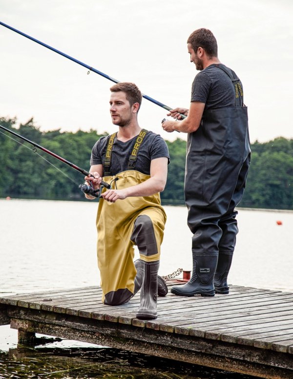 WATERPROOF FLUO CHEST WADERS MAX S5 (SAFETY BOOTS S5 AND KNEE REINFORCEMENT) SBM01 FLUO