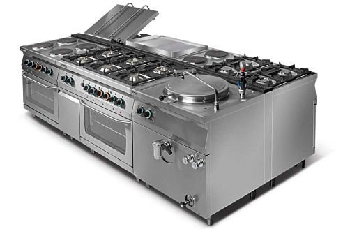 Kuchnia gazowa 6-palnikowa z piekarnikiem elektrycznym 3xGN 1/1 L700.KG6 PE max Lozamet