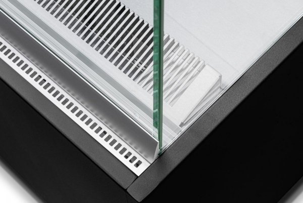 Witryna cukiernicza neutralna Dolce Visione Breve Neutro Premium 900 | wnętrze ze stali nierdzewnej | wersja obniżona | 900x670x1110+/-10 mm